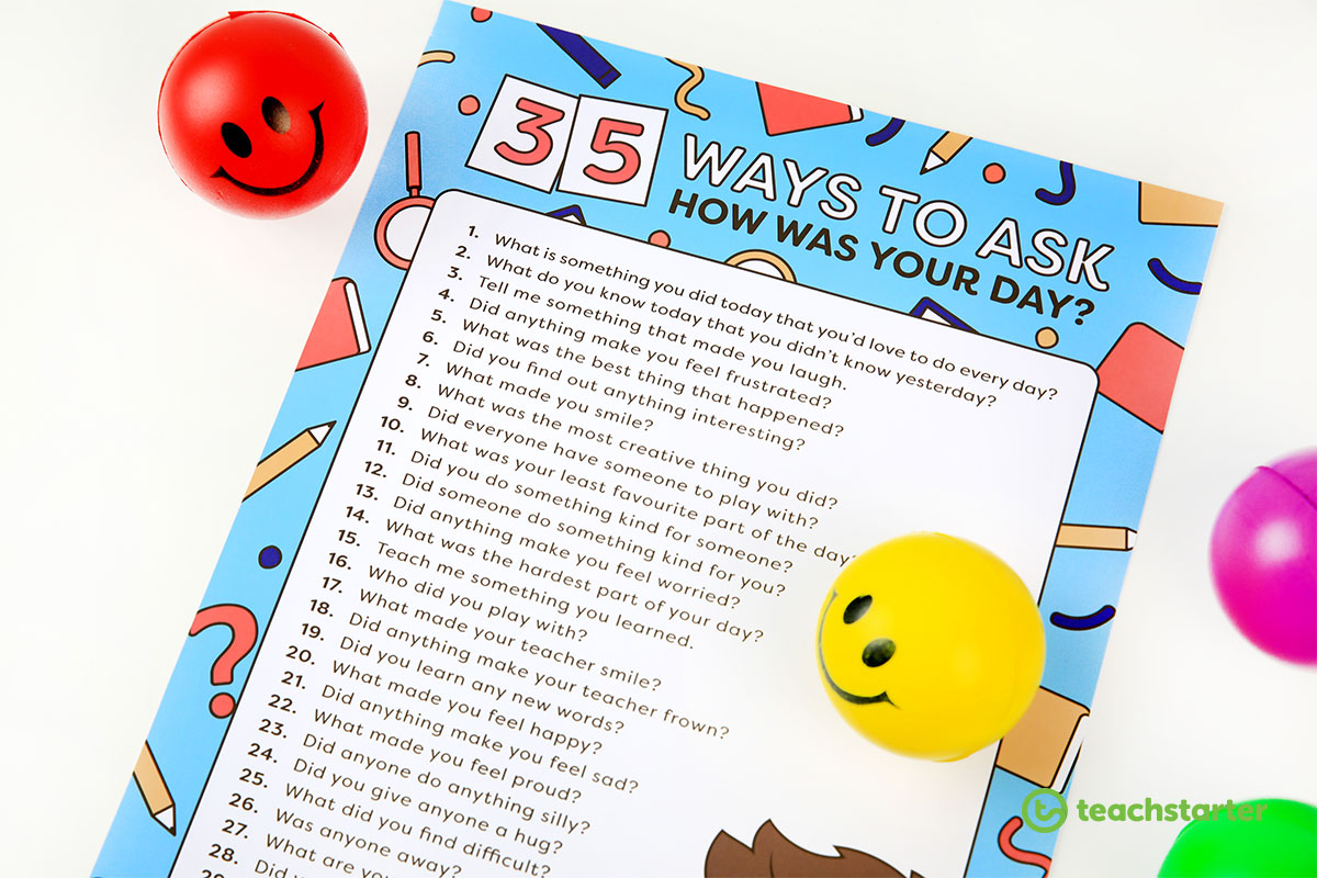 Different ways to ask 'how was your day' free printable poster
