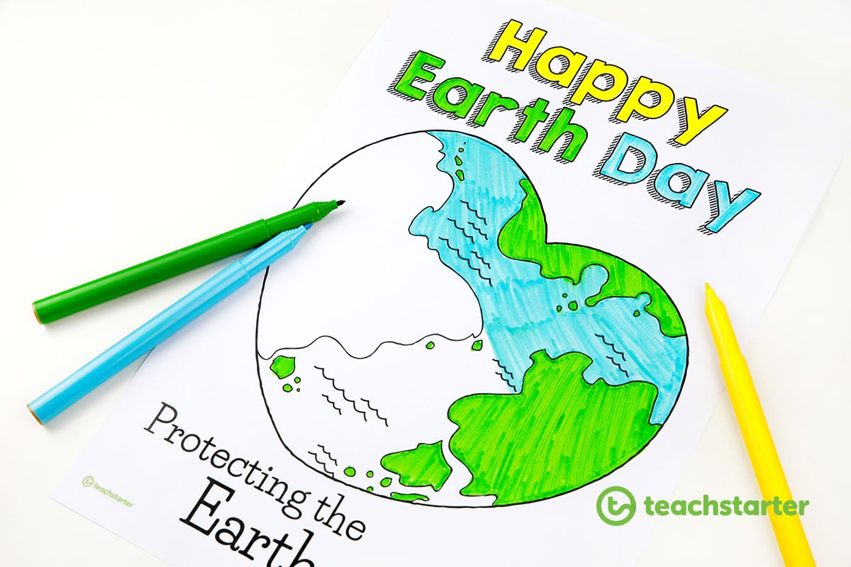 Happy Earth Day colouring in sheet