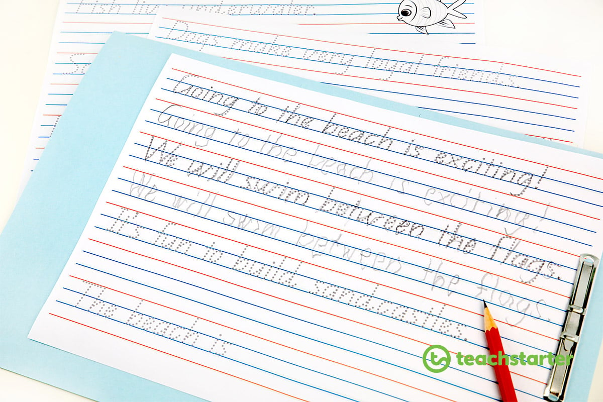 Student work sample folder ideas - Handwriting Lines