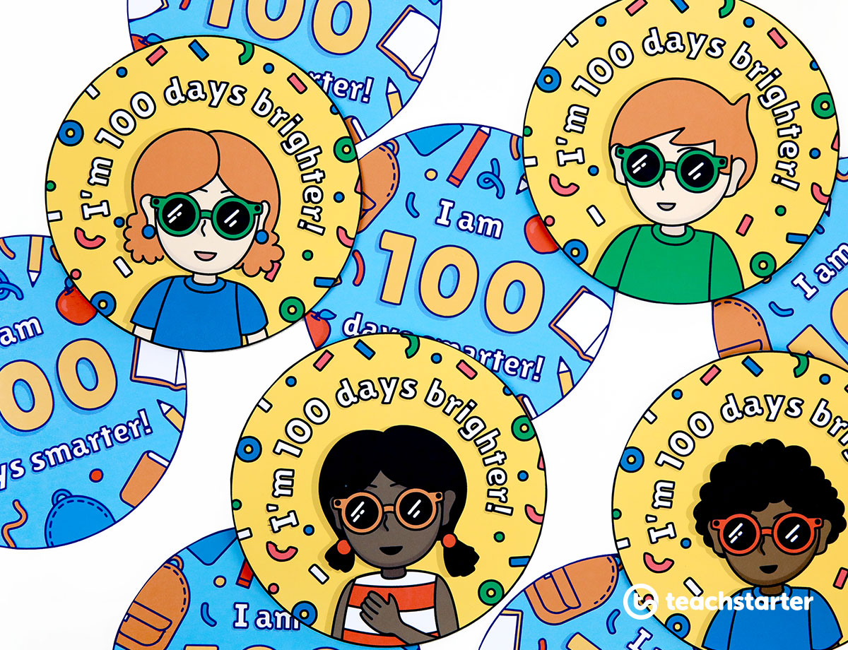 100th Day of School Student Badges