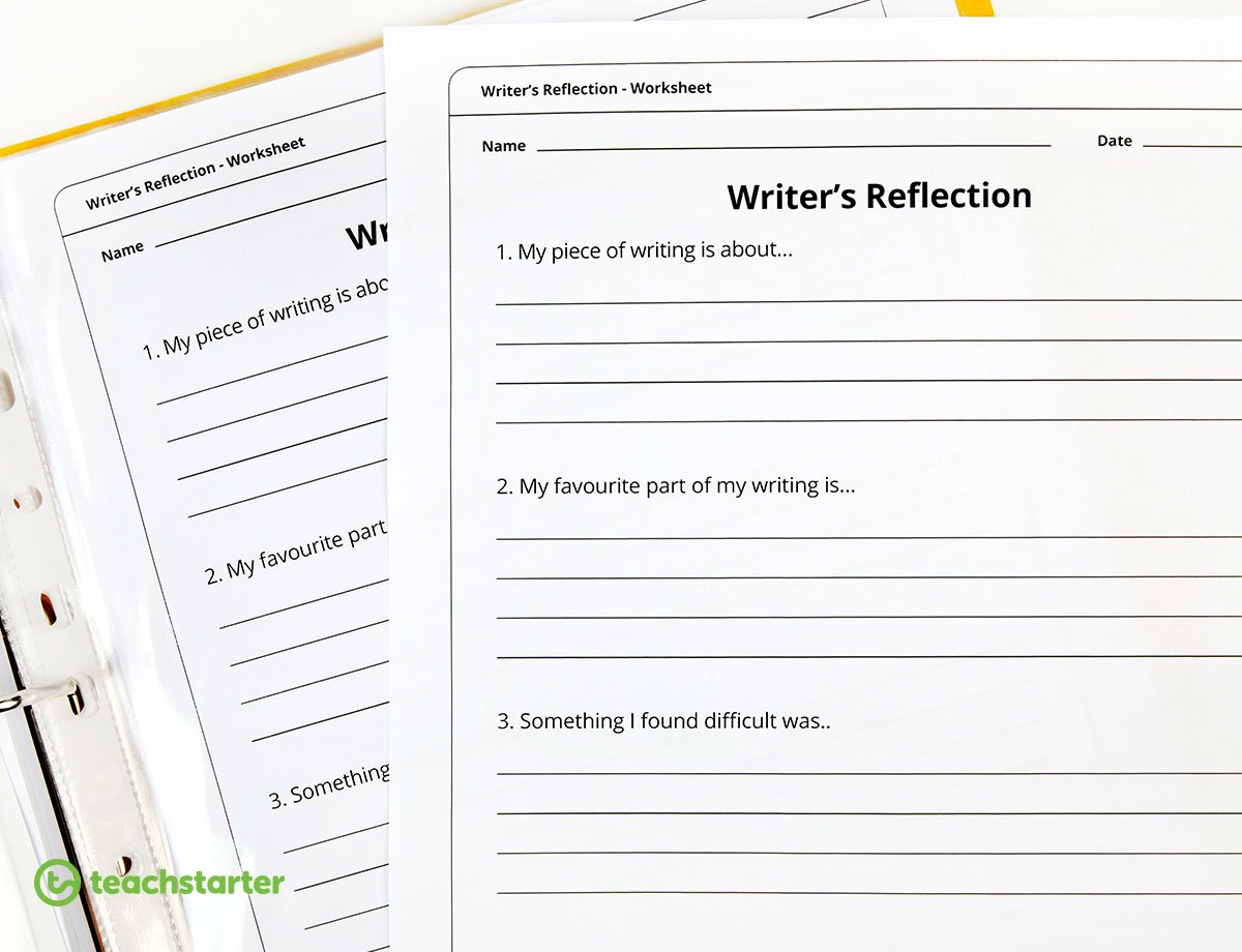 Writer's Reflection Worksheet