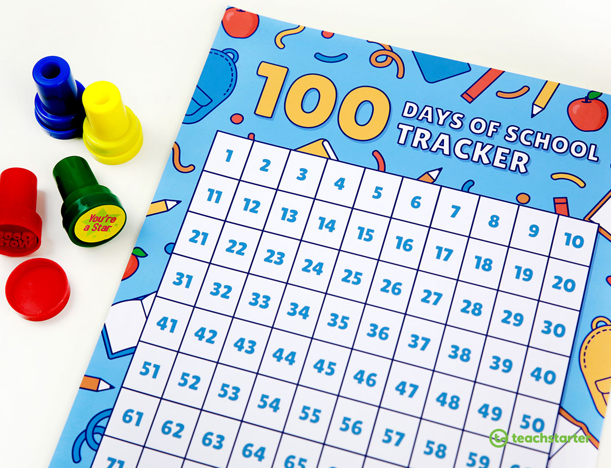 100 Days of School Tracker Poster