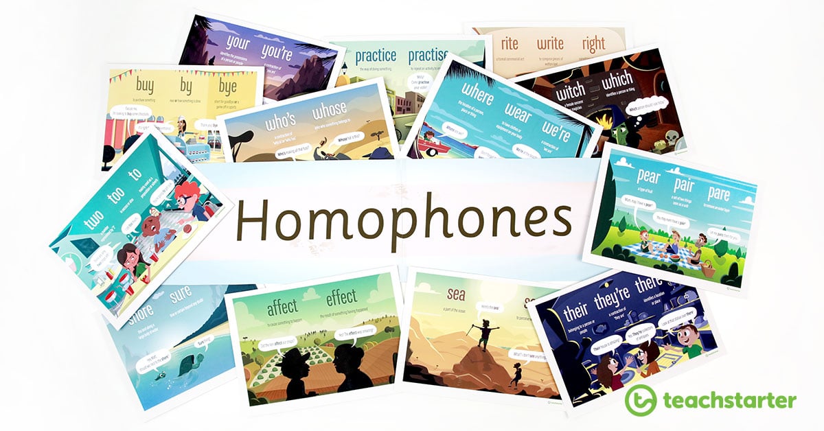 Homophones Banner with poster set