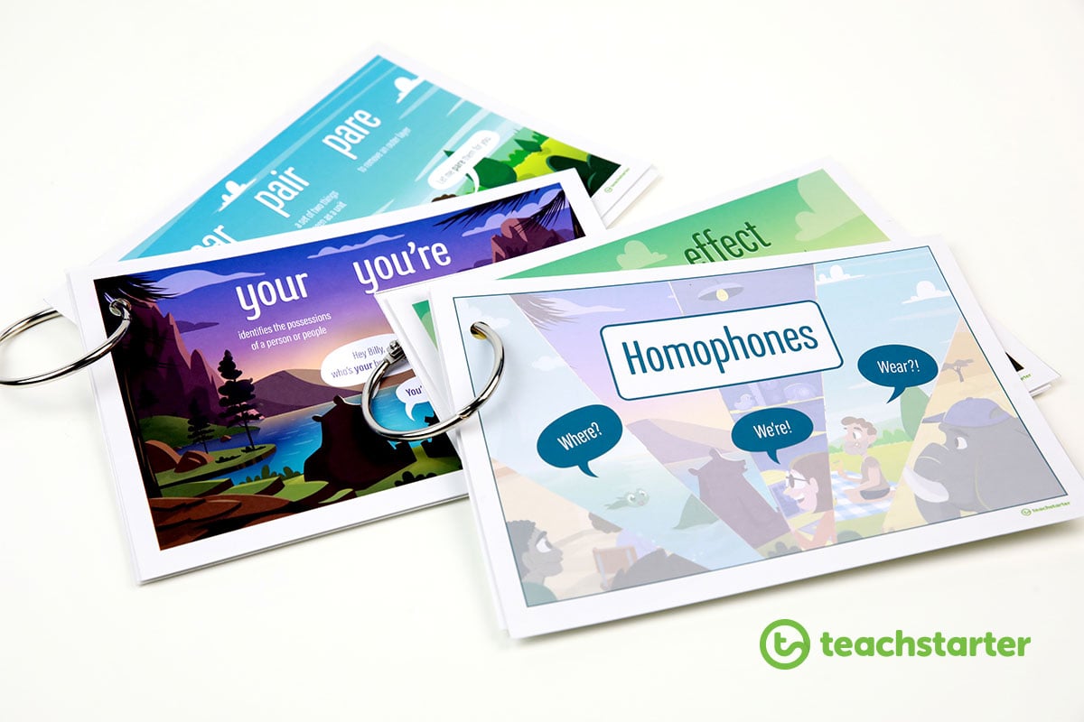 Homophones Reference Cards on Rings
