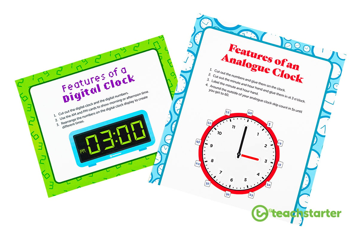 features of analogue and digital clocks