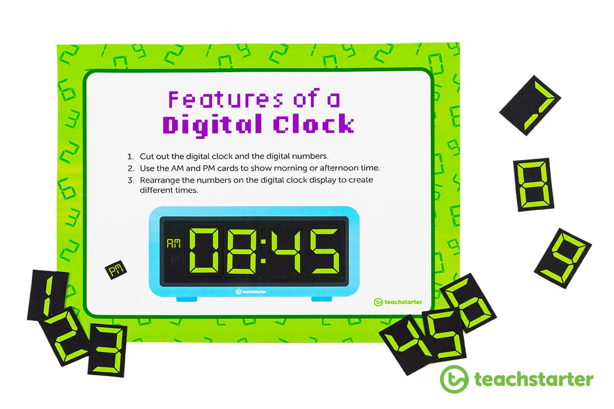 digital clock hands on activity