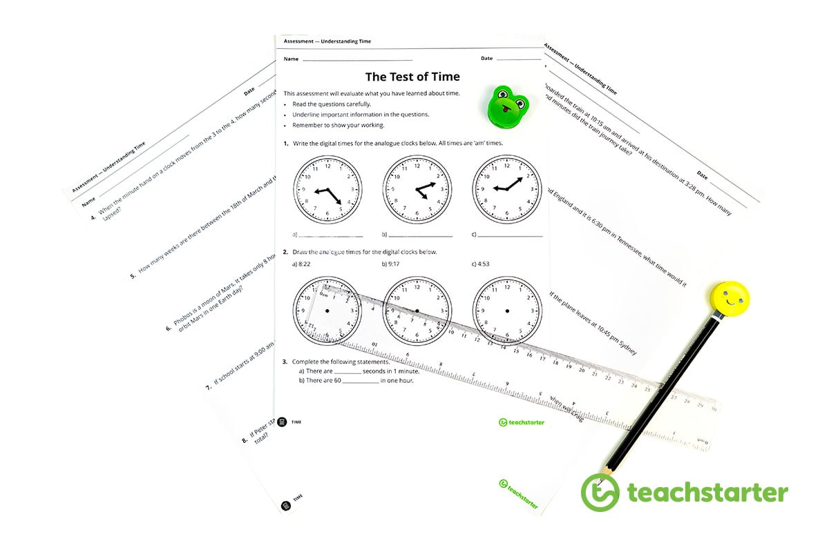 time assessment task - printable exam