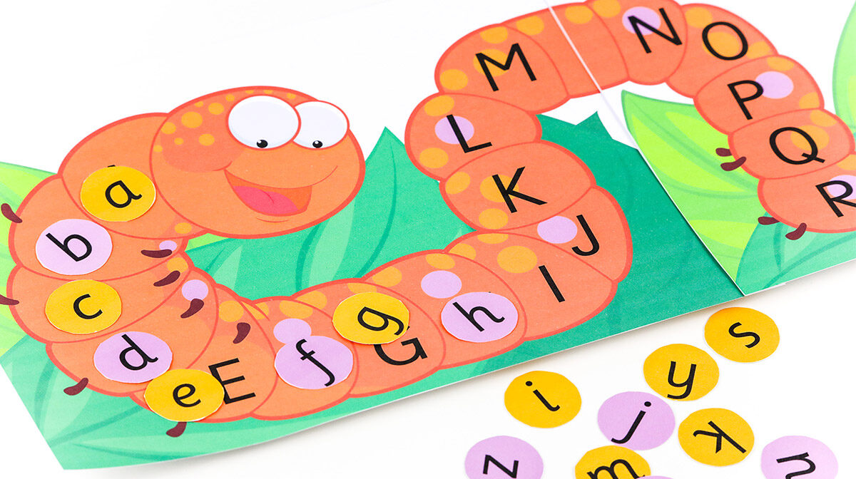 letter recognition Alphabet Matching Caterpillar Activity — teachstarter