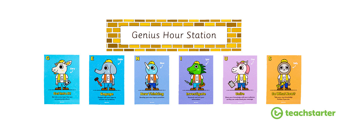 six steps to genius hour printable posters