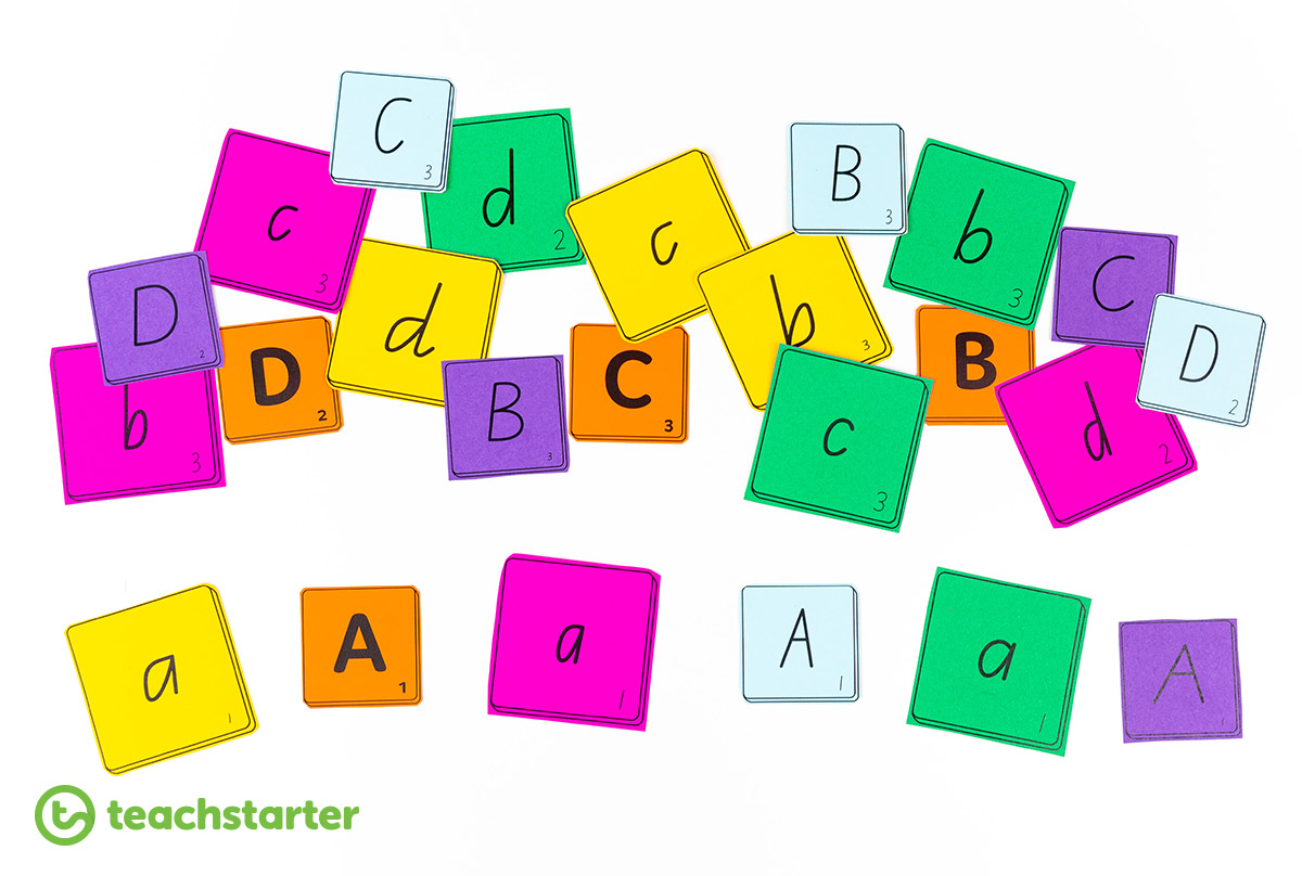 Giant Letter Tiles with Numbers - Uppercase