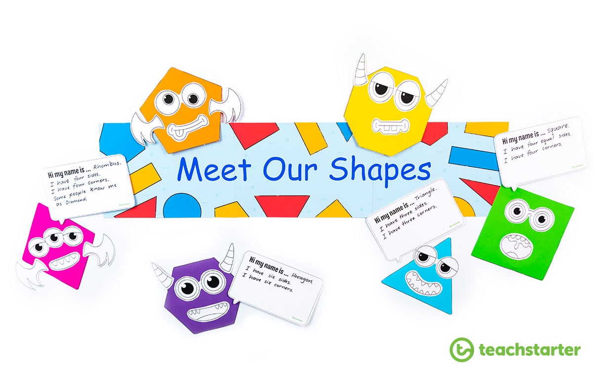 2D Shape Monsters for Classroom Display