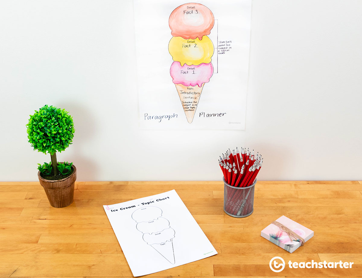 Ice Cream Graphic Organiser - Paragraph Planner