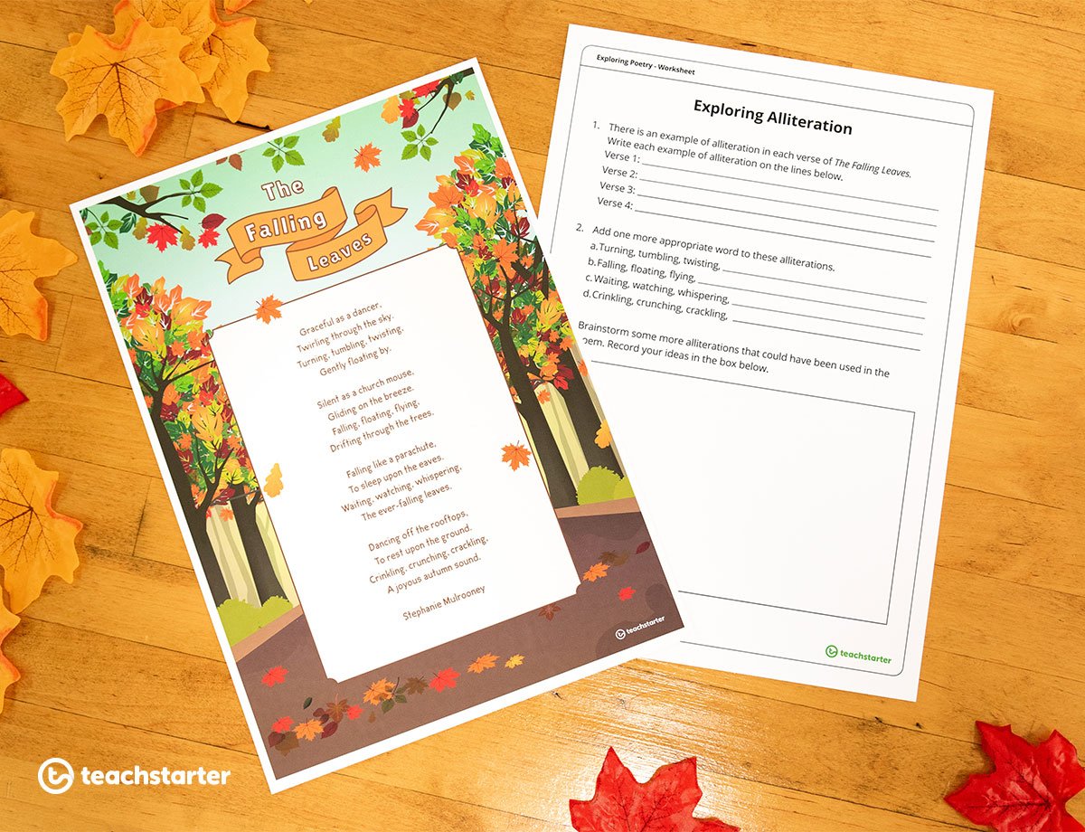 alliteration fall activity poetry literacy 