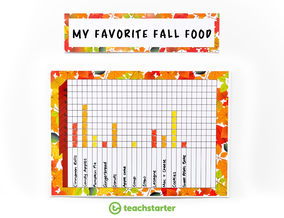 fall activities bar chart graph math favorite food favourite autumn 