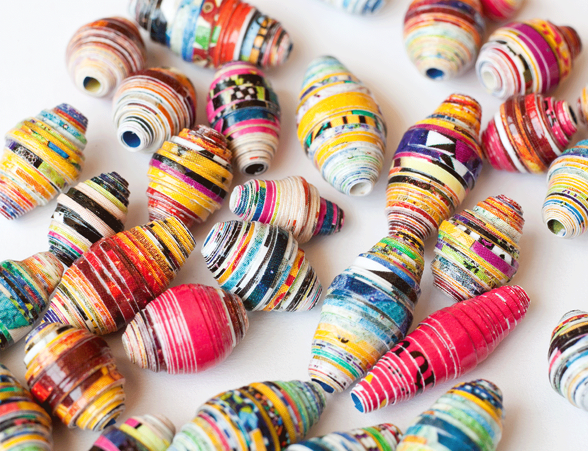 sustainable practices - paper beads