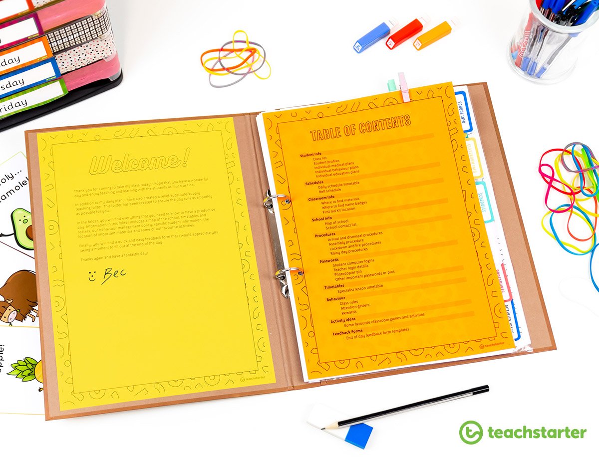 Relief Teaching Folder Templates