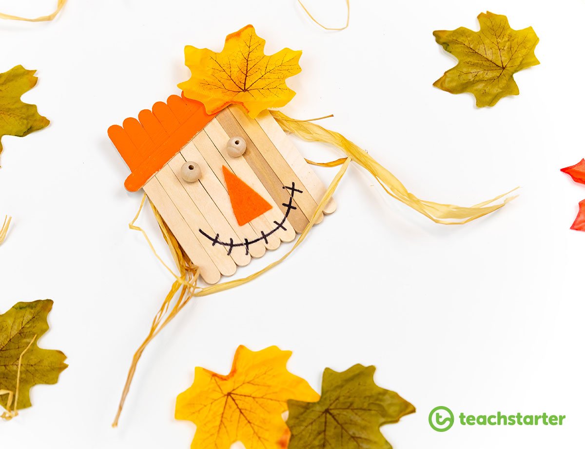 friendly scarecrow craft activity fall kids class teacher autumn