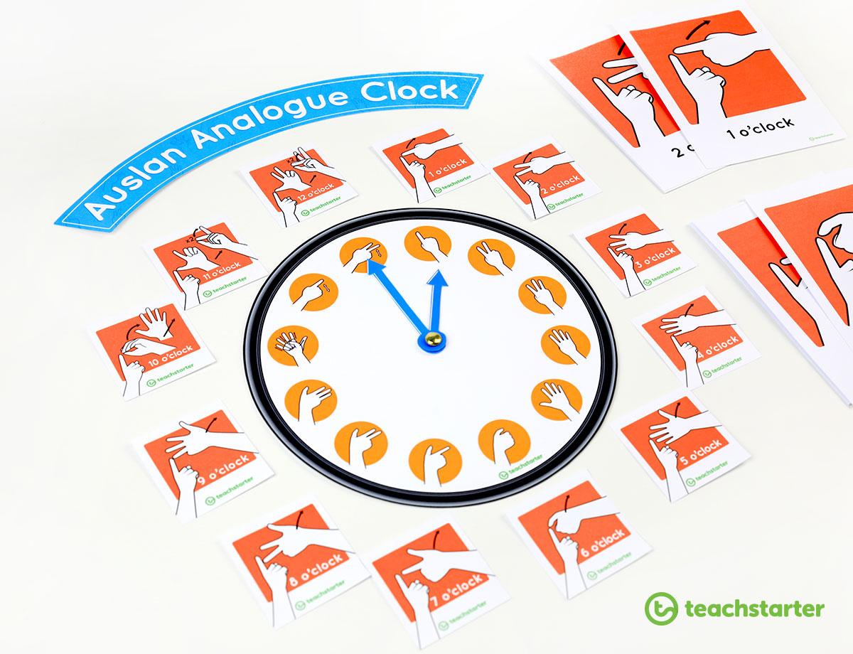 auslan classroom clock resource download telling time teaching math