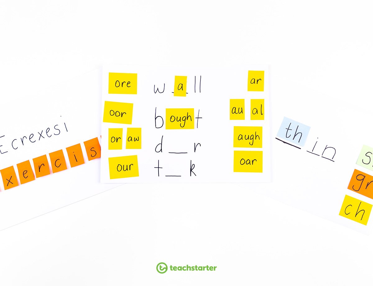 Spelling-with-sticky-notes