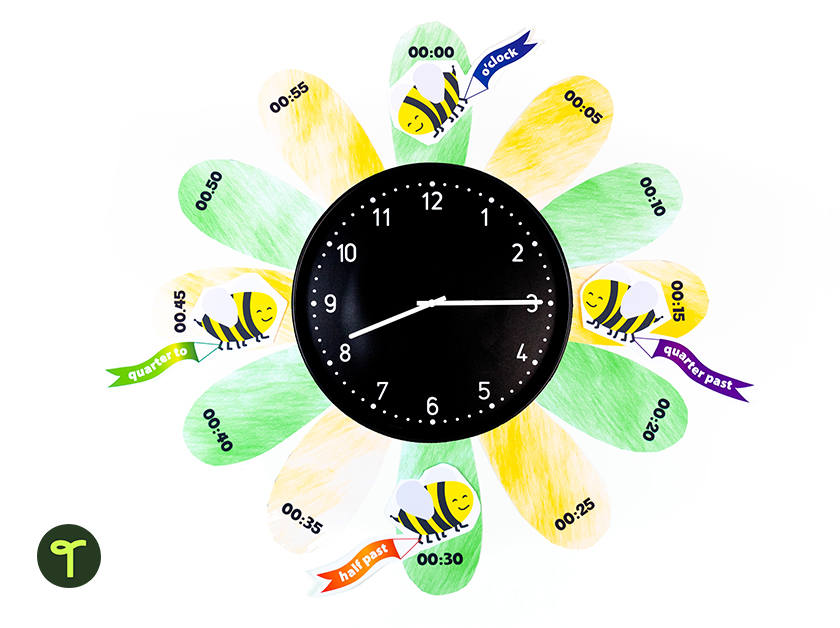 classroom clock decoration flower