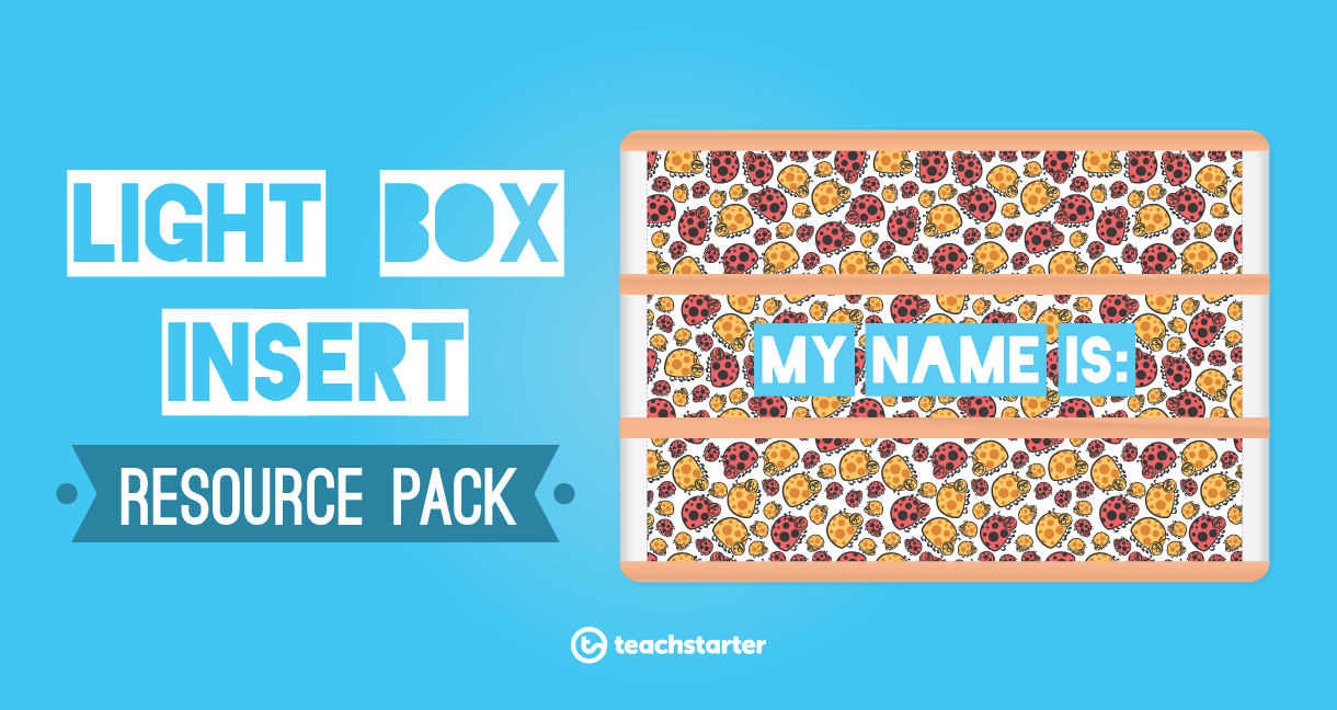 light box insert resource pack teachers downloadable students