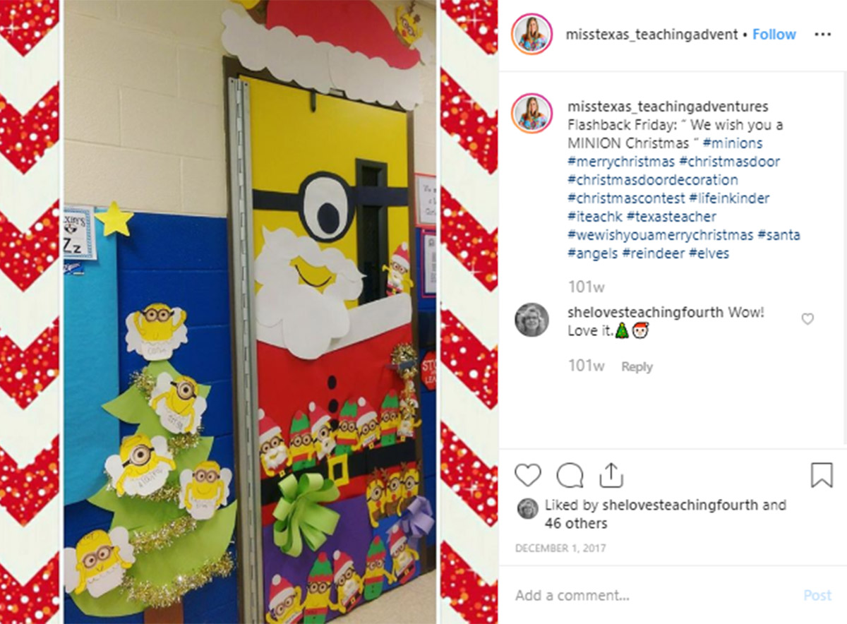 minion christmas door