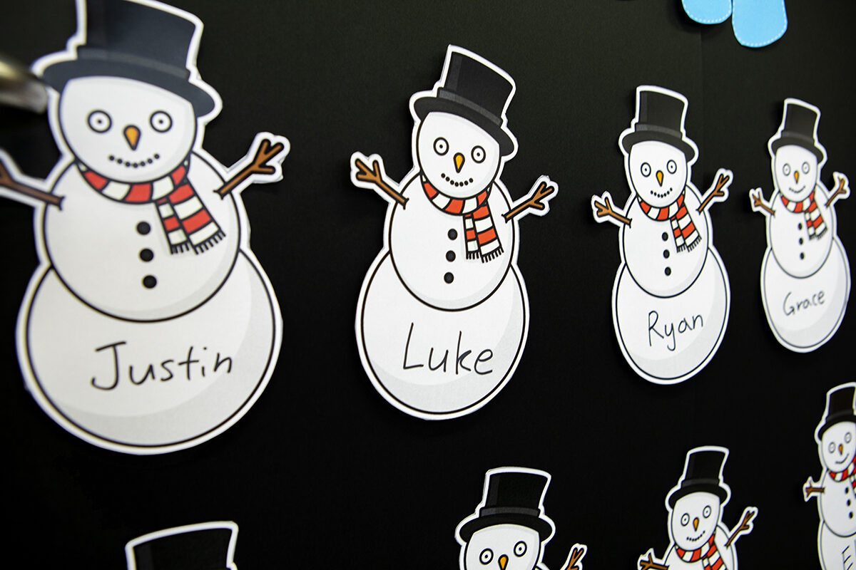 Snowmen classroom door decorations