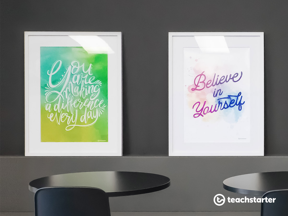 Positivity posters for a school staffroom makeover