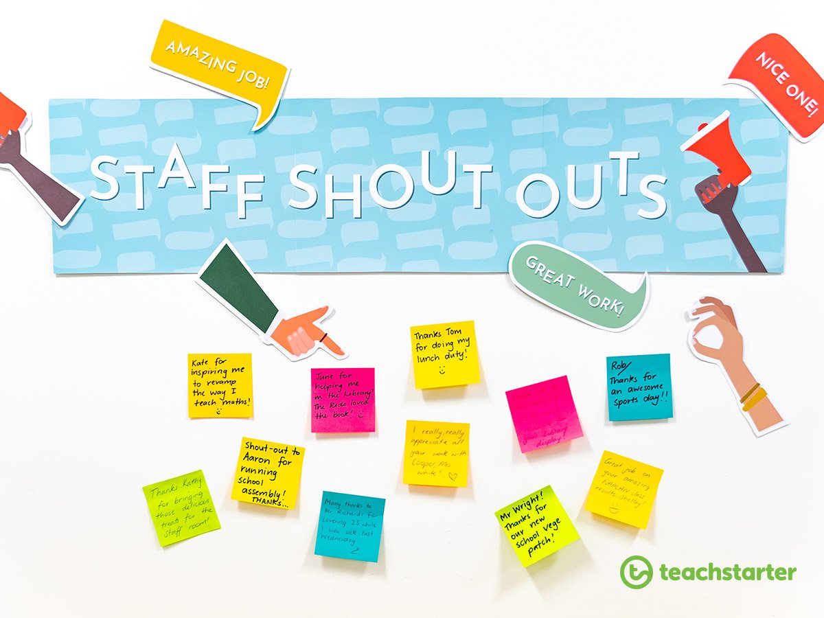 Staff Shout Out Board for the School Staffroom