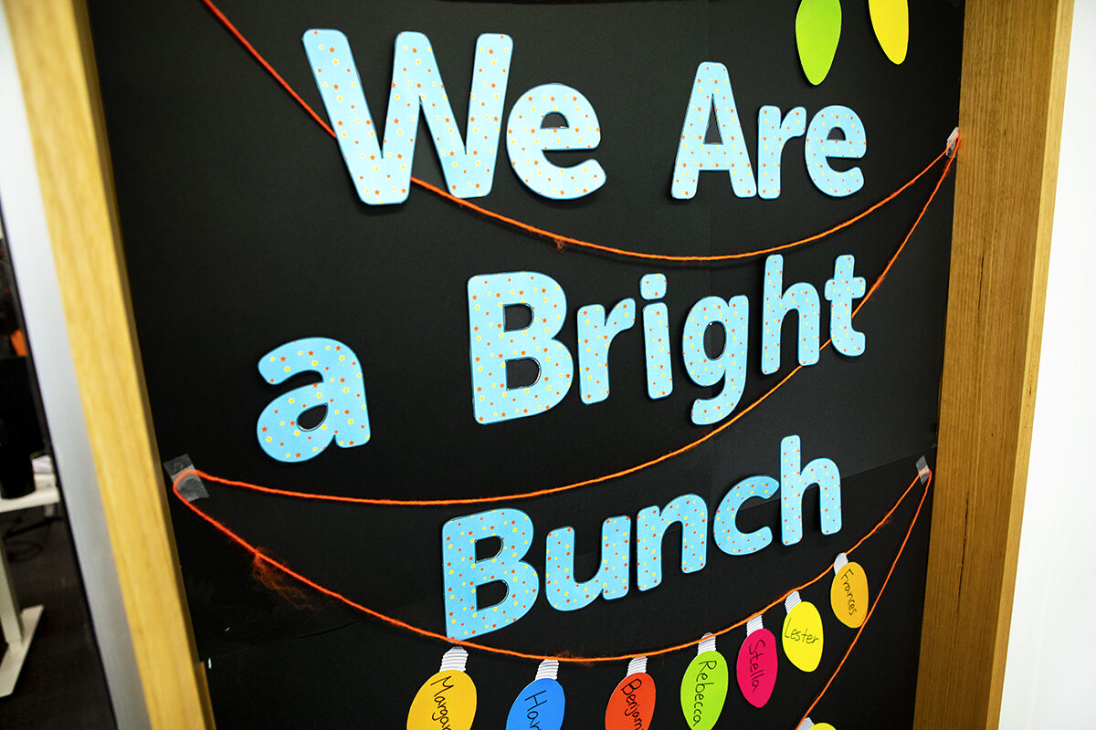we are a bright bunch christmas door decoration