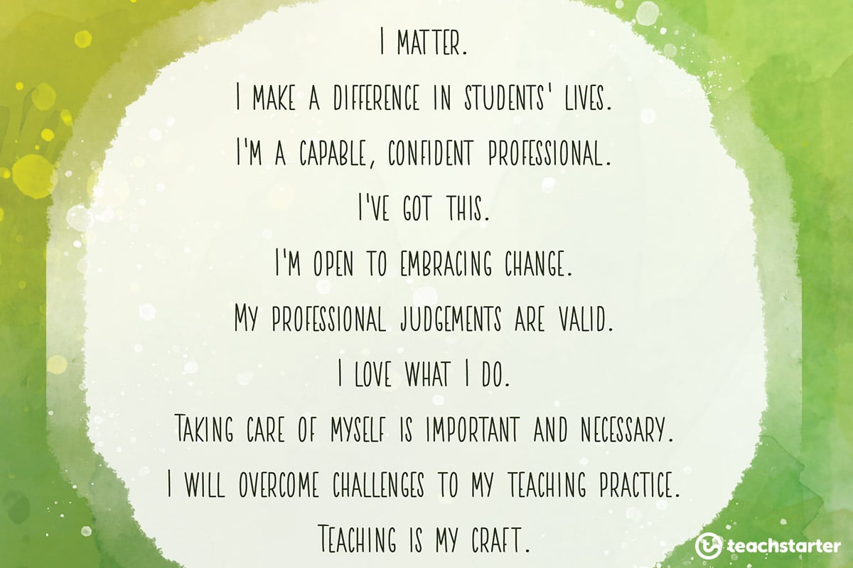 You Matter daily affirmations for teachers