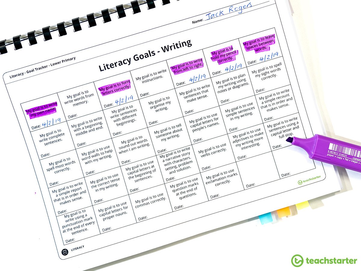 Literacy Goals - Writing Checklist