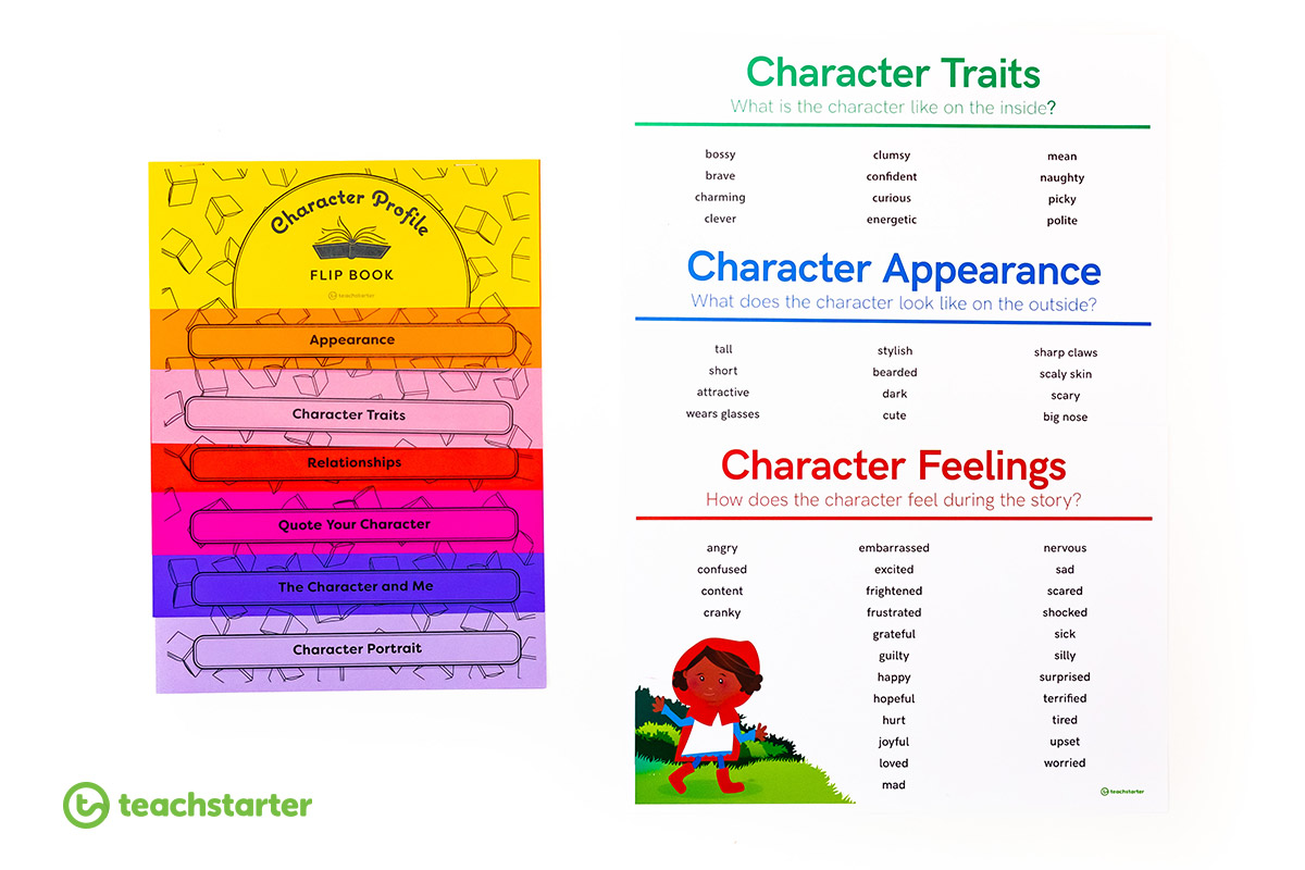 character profile flip book english literacy writing reading narrative