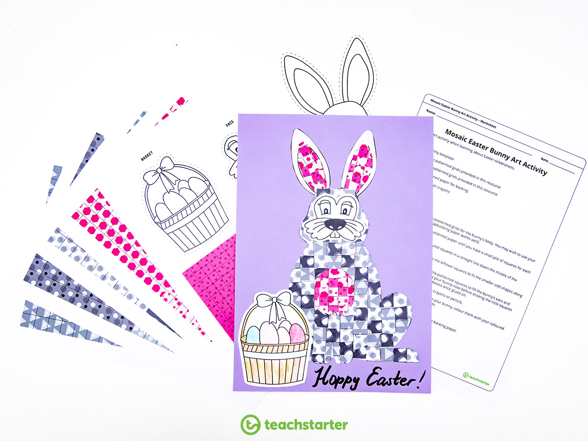Mosaic Easter Craft Activities - Bunny