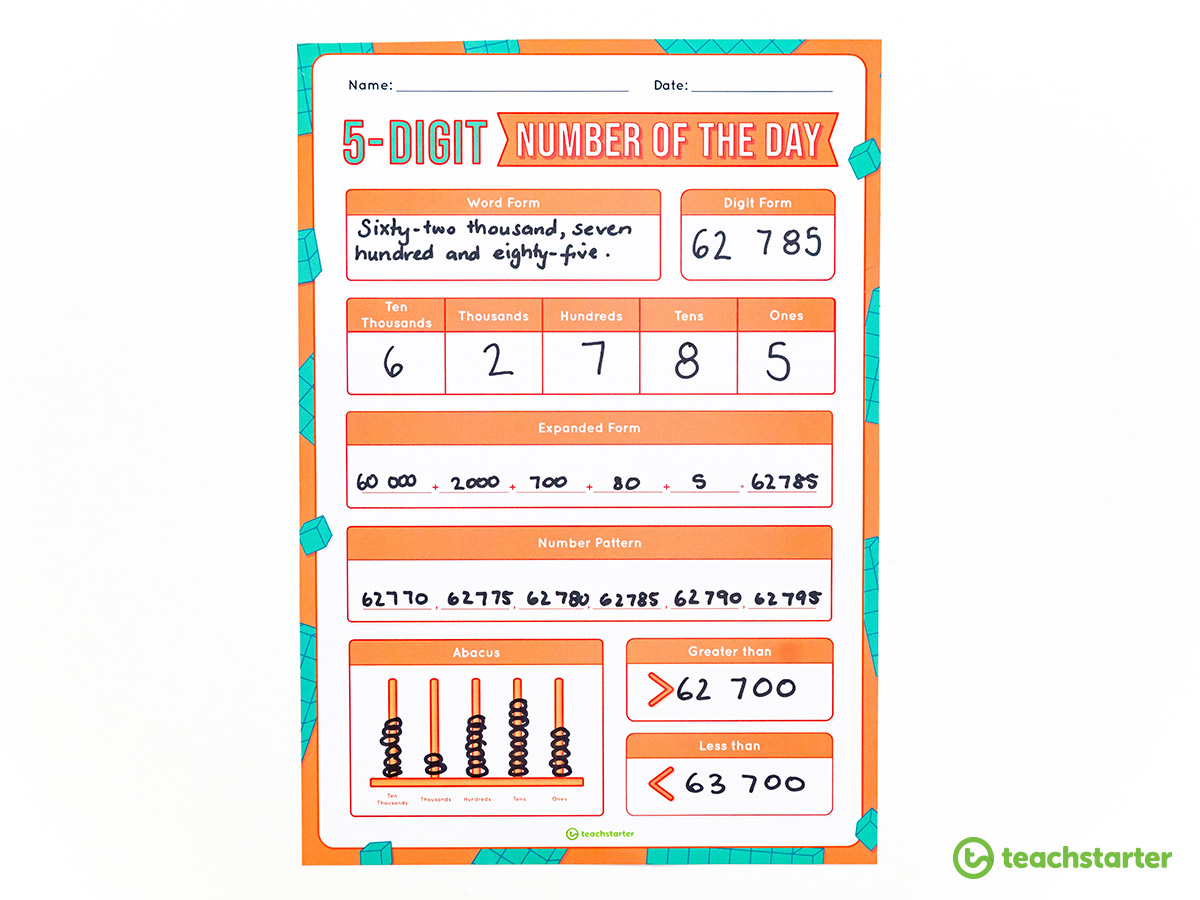 Place Value Activities - 5-Digit Number of the Day