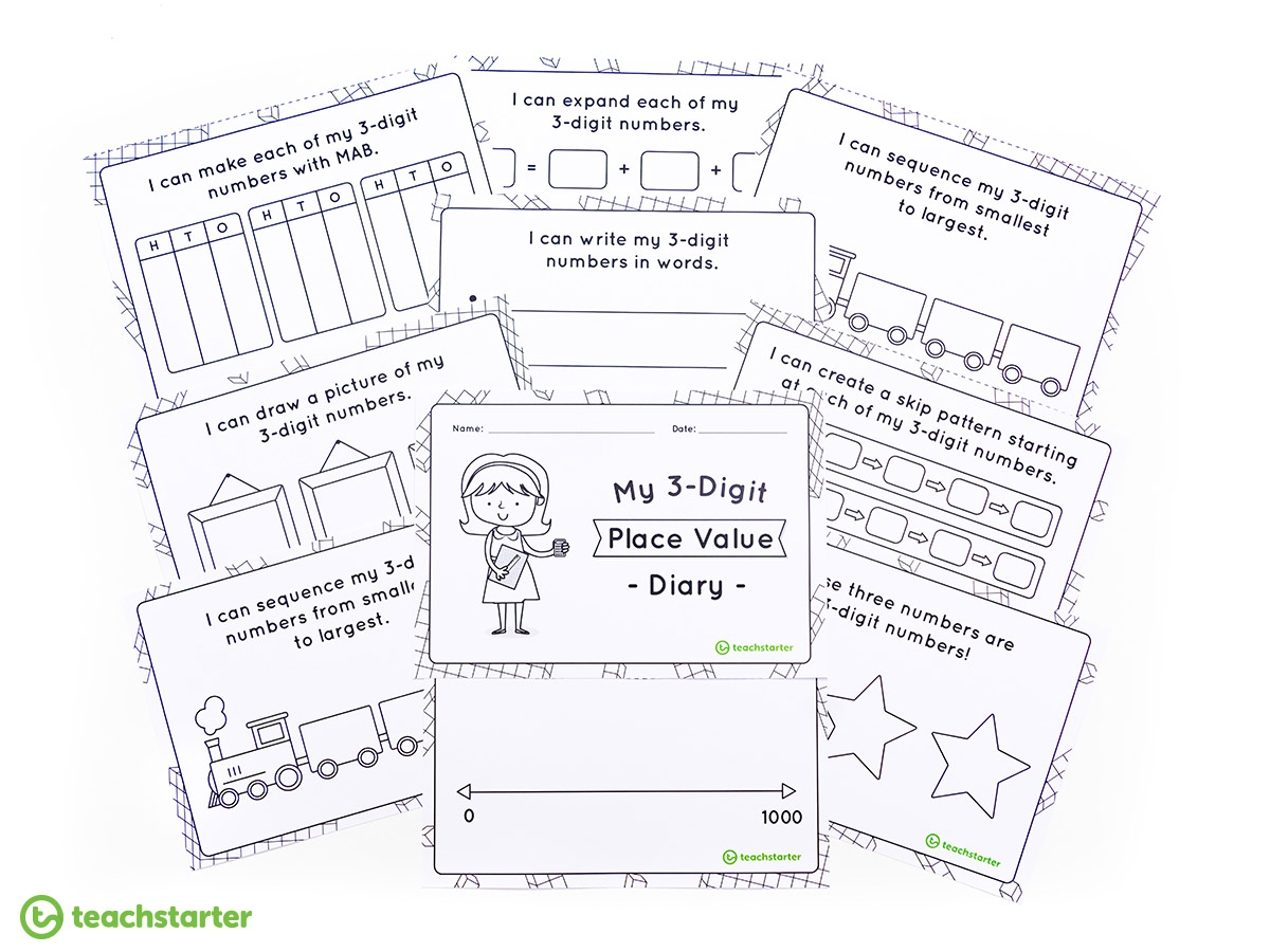 Place Value Activities - 3-Digit Place Value Diary
