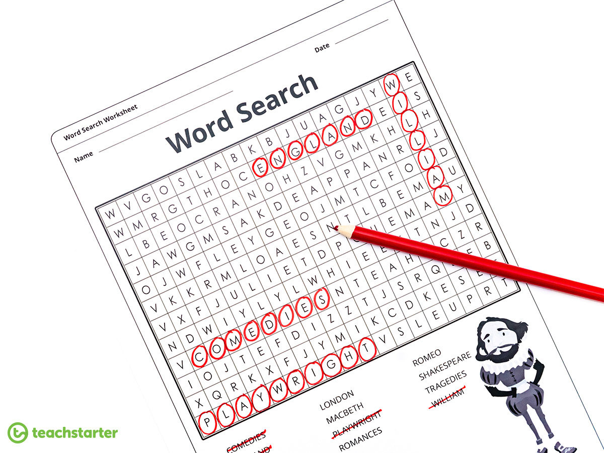 William Shakespeare Word Search