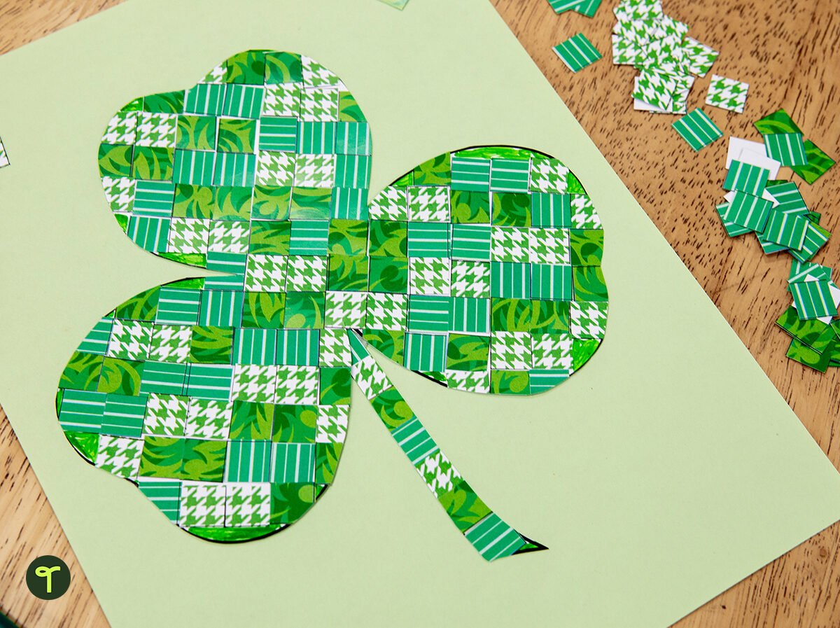 St. Patrick's Day shamrock mosaic craft