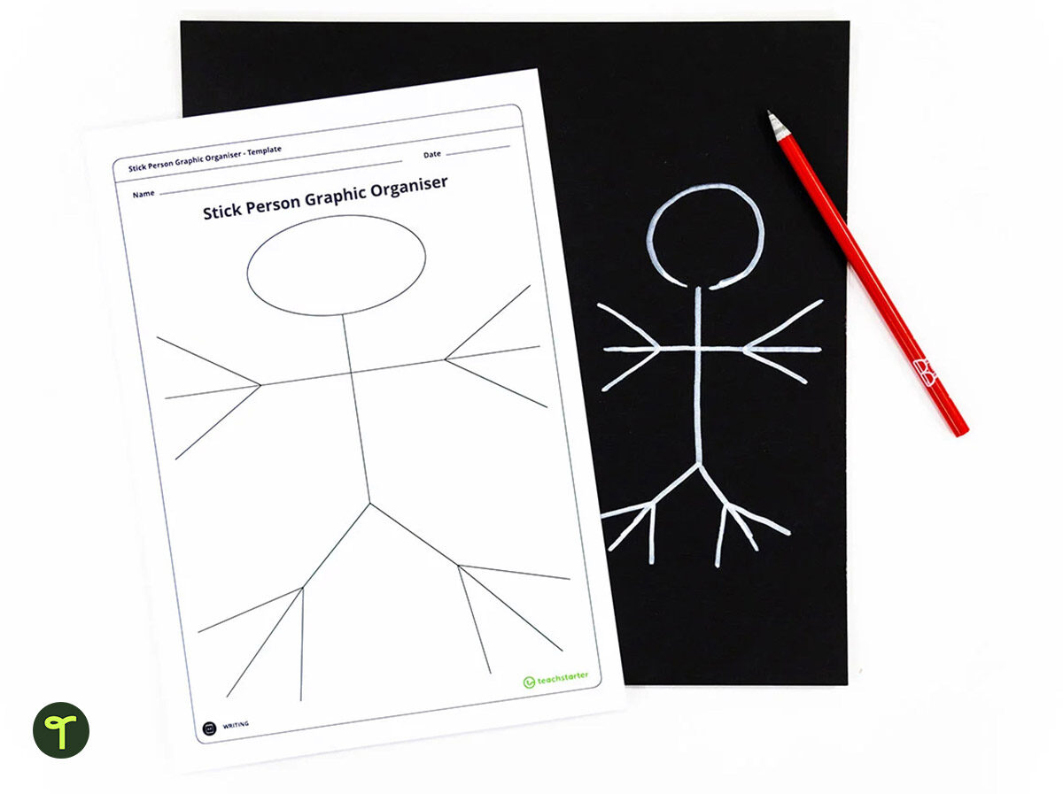 stick person template for writing scaffolding