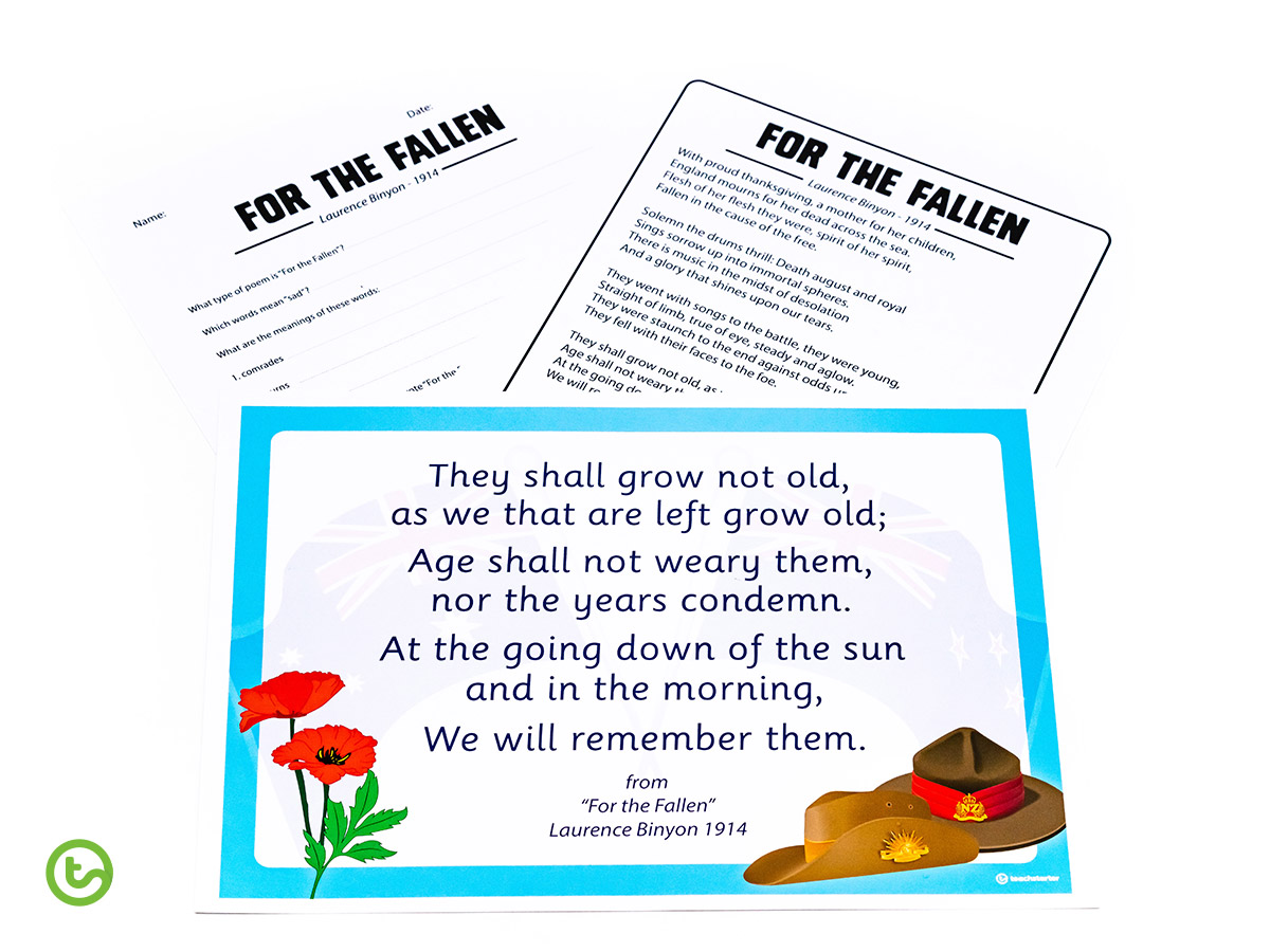 Anzac Day Activities - For the Fallen