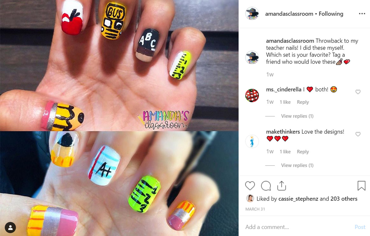 #teachernails | Teacher Nail Art is a Thing! | Teach Starter