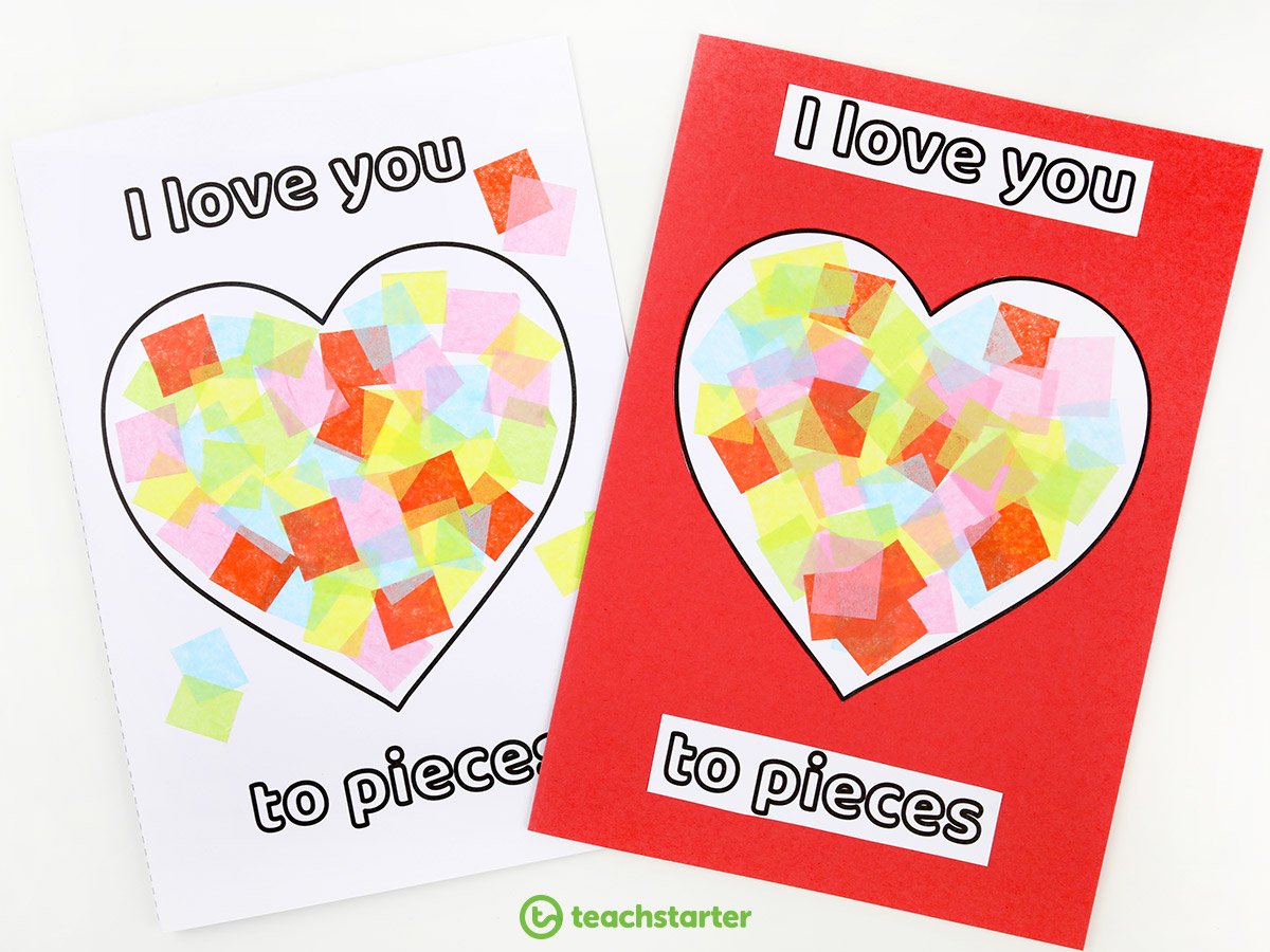 I Love You To Pieaces Card Template