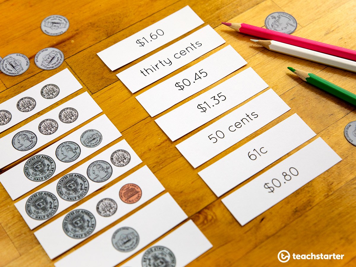 Teaching Money and Financial Mathematics - use fake coins to complete work activities