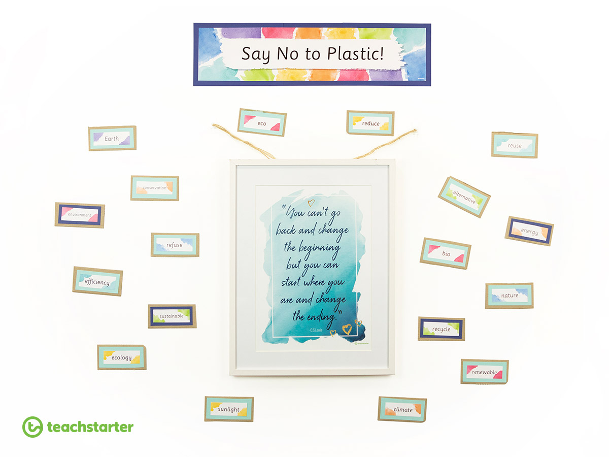 Plastic Free July - Put up a wall display about going plastic free
