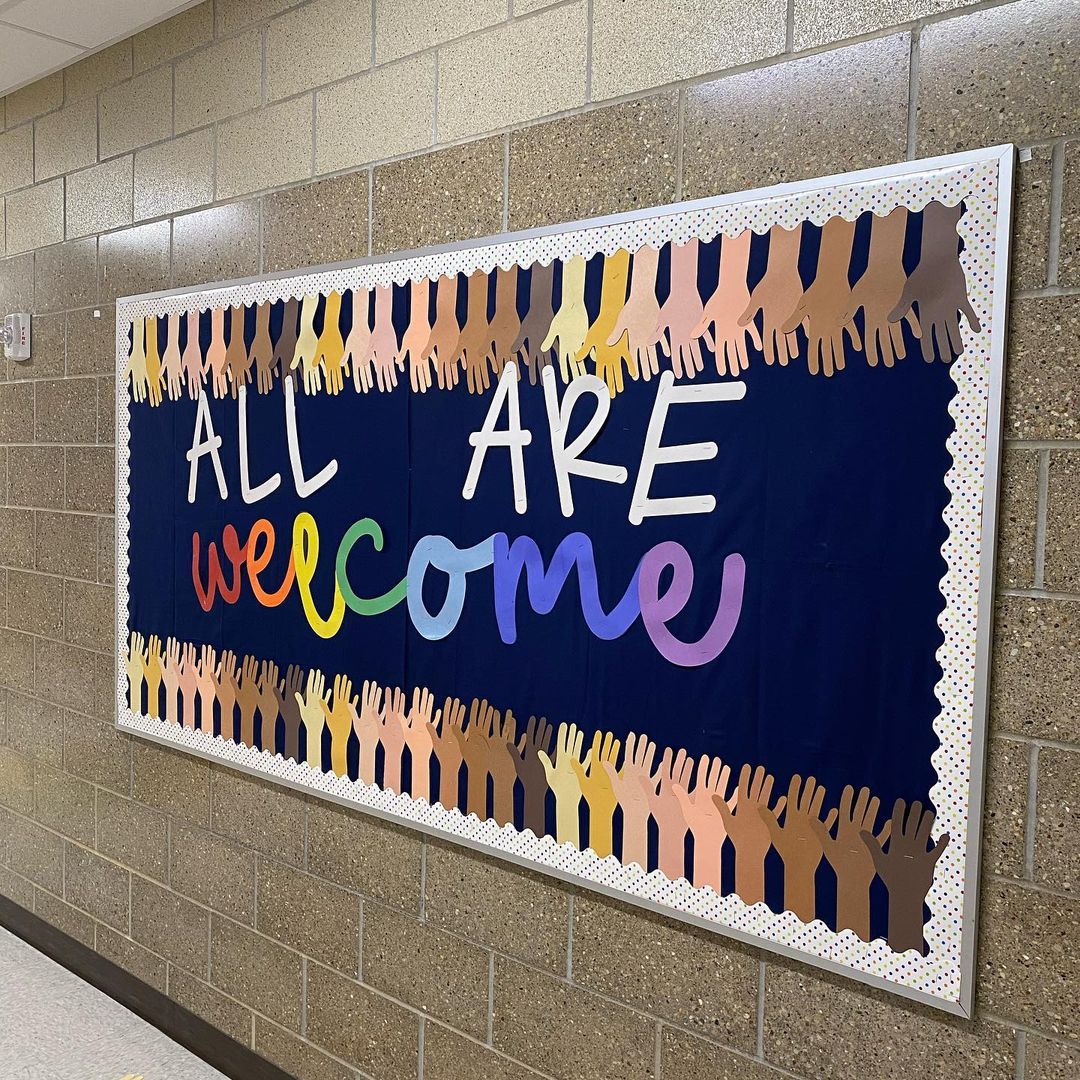 All Are Welcome bulletin board