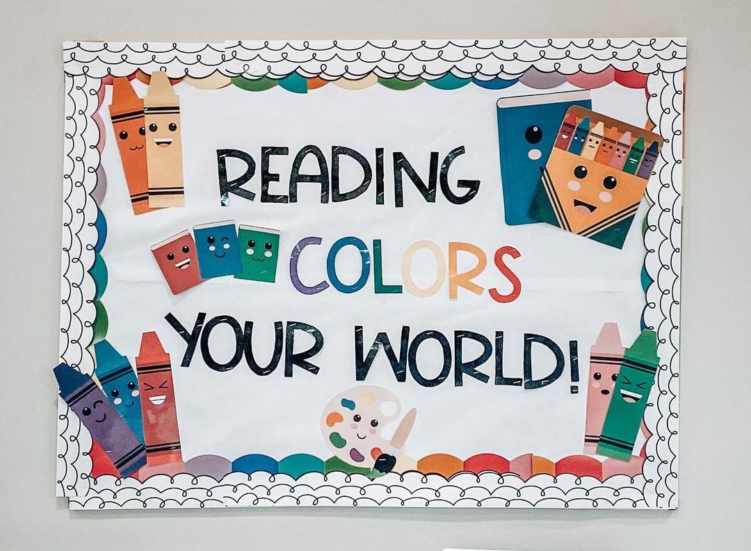Reading Colors Your World bulletin board