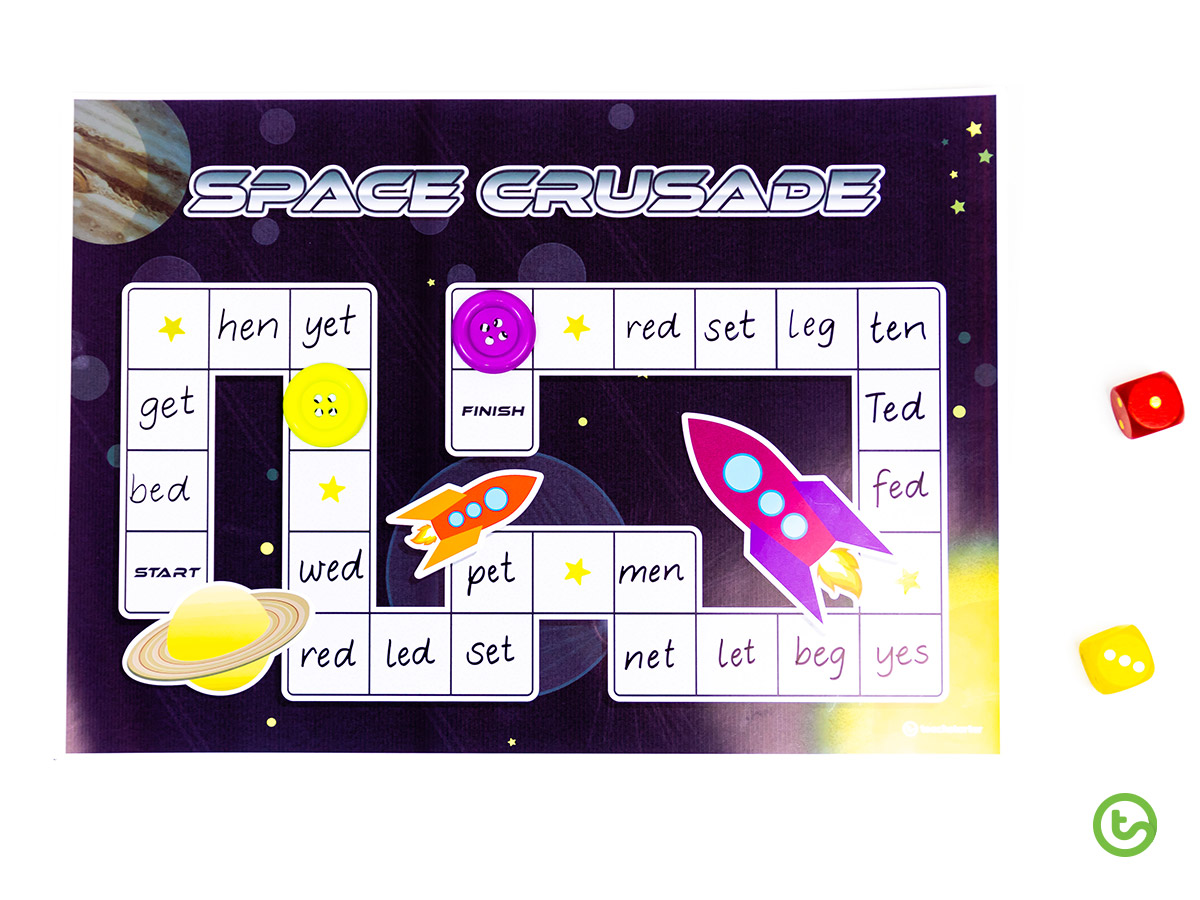 Printable blank board game - space-themed