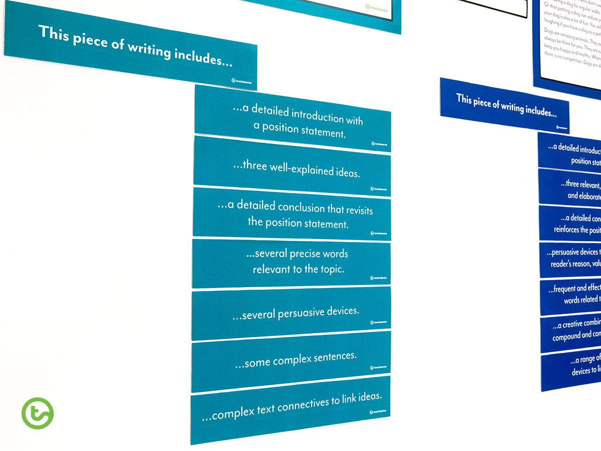 Persuasive writing bump it up wall