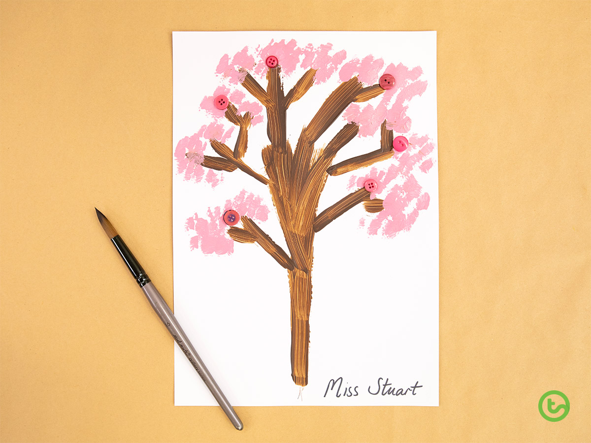 Spring Activities for Kids - Beautiful Cherry Blossom Art