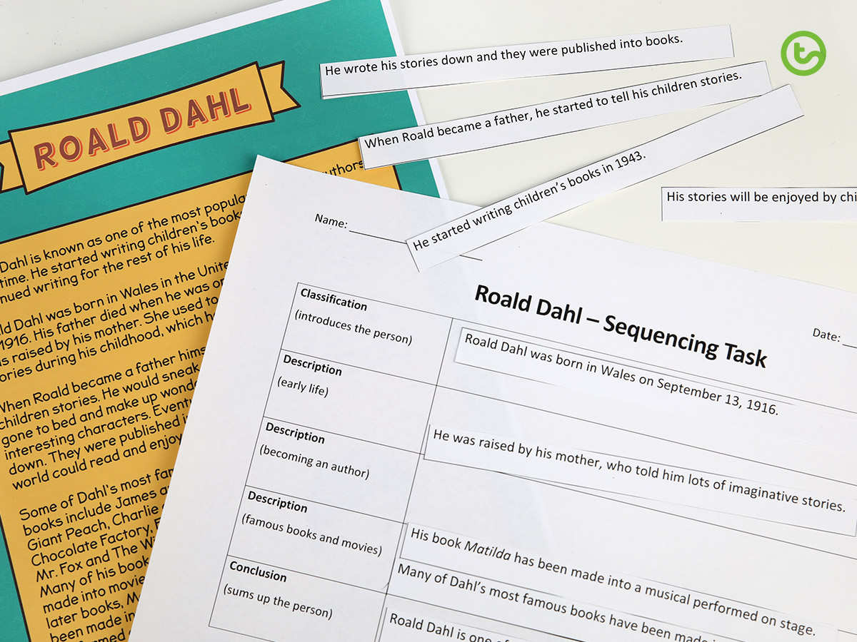 Learn about text structure on Roald Dahl Day!